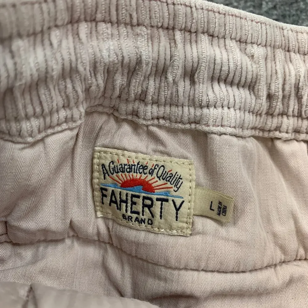 Faherty Shorts Men Large Shell Washed Drawstring Waist Corduroy Pocket Chino